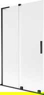 Mexen Velar L parawan nawannowy 2-skrzydłowy rozsuwany 110 x 150 cm, szron, czarny - 896-110-003-31-70