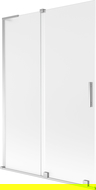 Mexen Velar L parawan nawannowy 2-skrzydłowy rozsuwany 120 x 150 cm, szron, chrom - 896-120-003-31-01