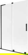 Mexen Velar L parawan nawannowy 2-skrzydłowy rozsuwany 120 x 150 cm, szron, czarny - 896-120-003-31-70