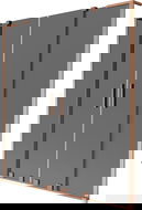 Mexen Velar L Duo parawan nawannowy 2-skrzydłowy rozsuwany 150 x 150 cm, grafit, miedź szczotkowana - 896-150-003-42-65