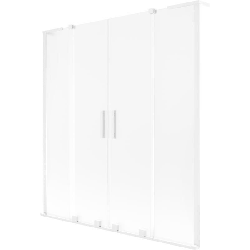 Mexen Velar L Duo parawan nawannowy 2-skrzydłowy rozsuwany 150 x 150 cm, szron, biały - 896-150-003-32-20