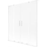 Mexen Velar L Duo parawan nawannowy 2-skrzydłowy rozsuwany 150 x 150 cm, szron, biały - 896-150-003-32-20