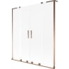 Mexen Velar L Duo parawan nawannowy 2-skrzydłowy rozsuwany 150 x 150 cm, szron, różowe złoto - 896-150-003-32-60