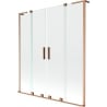 Mexen Velar L Duo parawan nawannowy 2-skrzydłowy rozsuwany 150 x 150 cm, transparent, miedź szczotkowana - 896-150-003-02-65