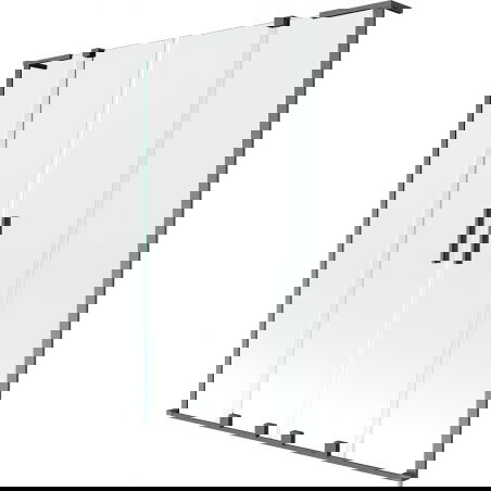 Mexen Velar L Duo parawan nawannowy 2-skrzydłowy rozsuwany 150 x 150 cm, transparent, gun gray szczotkowany - 896-150-003-02-66