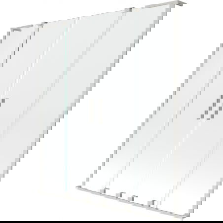 Mexen Velar L Duo parawan nawannowy 2-skrzydłowy rozsuwany 150 x 150 cm, transparent, nikiel szczotkowany - 896-150-003-02-97