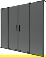 Mexen Velar L Duo parawan nawannowy 2-skrzydłowy rozsuwany 200 x 150 cm, grafit, czarny - 896-200-003-42-70