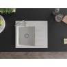 Mexen Ben zlewozmywak granitowy 1-komorowy z ociekaczem lewy 600 x 500 mm, biały, syfon chrom - 6522605000-20