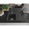 Mexen Ben zlewozmywak granitowy 1-komorowy z ociekaczem lewy 600 x 500 mm, czarny nakrapiany, syfon chrom - 6522605000-76