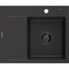 Mexen Ben zlewozmywak granitowy 1-komorowy z ociekaczem, prawy 600x500 mm, czarny/srebrny metalik syfon czarny - 6523605000-73-B