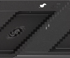 Mexen Ben zlewozmywak granitowy 1-komorowy z ociekaczem, prawy 600x500 mm, czarny/srebrny metalik syfon czarny - 6523605000-73-B