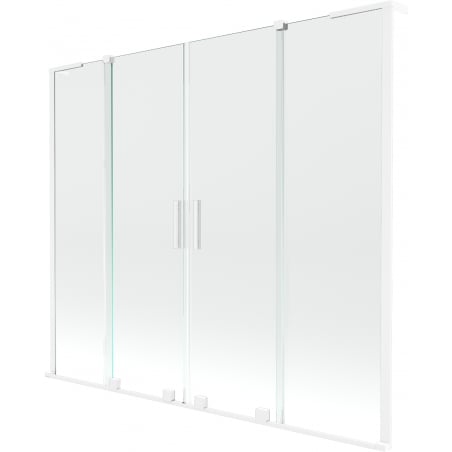 Mexen Velar L Duo parawan nawannowy 2-skrzydłowy rozsuwany 180 x 150 cm, transparent, biały - 896-180-003-02-20