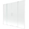 Mexen Velar L Duo parawan nawannowy 2-skrzydłowy rozsuwany 180 x 150 cm, transparent, biały - 896-180-003-02-20