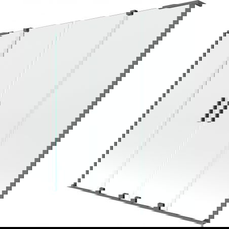 Mexen Velar L Duo parawan nawannowy 2-skrzydłowy rozsuwany 180 x 150 cm, transparent, gun metal - 896-180-003-02-95