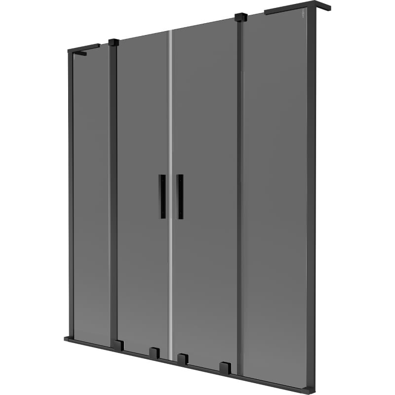 Mexen Velar L Duo parawan nawannowy 2-skrzydłowy rozsuwany 140 x 150 cm, grafit, czarny - 896-140-003-42-70