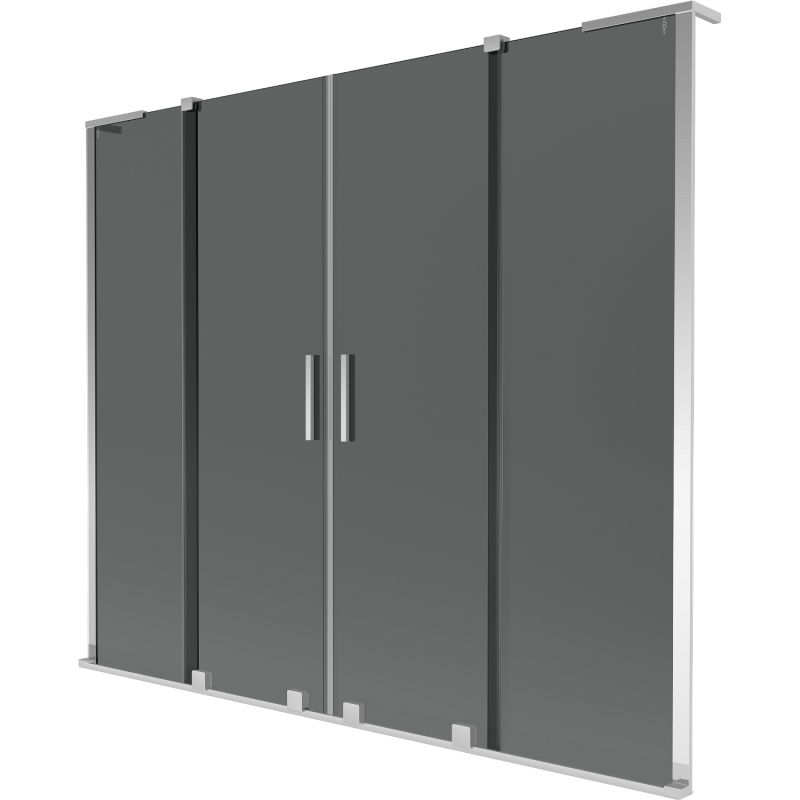 Mexen Velar L Duo parawan nawannowy 2-skrzydłowy rozsuwany 170 x 150 cm, grafit, chrom - 896-170-003-42-01