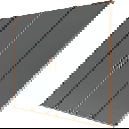 Mexen Velar L Duo parawan nawannowy 2-skrzydłowy rozsuwany 200 x 150 cm, grafit, różowe złoto - 896-200-003-42-60