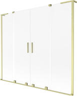 Mexen Velar L Duo parawan nawannowy 2-skrzydłowy rozsuwany 170 x 150 cm, szron, złoty szczotkowany - 896-170-003-32-55