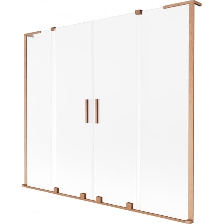 Mexen Velar L Duo parawan nawannowy 2-skrzydłowy rozsuwany 170 x 150 cm, szron, miedź szczotkowana - 896-170-003-32-65
