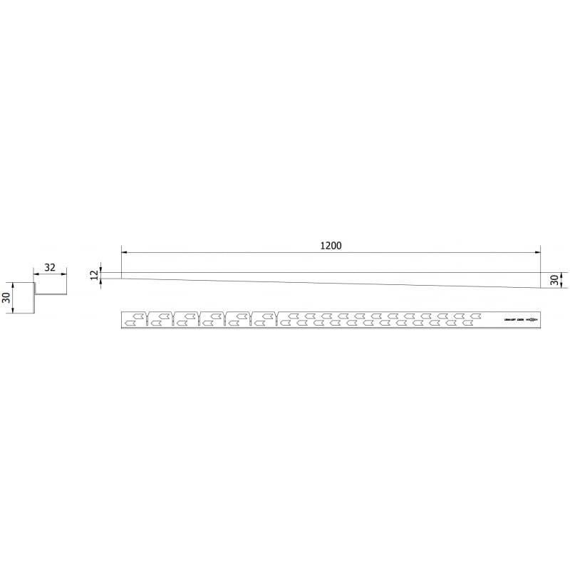 Mexen Line-B listwa spadkowa podłogowa 120 cm lewa, inox - 181001120L