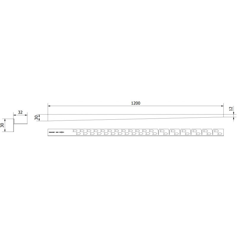 Mexen Line-B listwa spadkowa podłogowa 120 cm prawa, inox - 181001120R