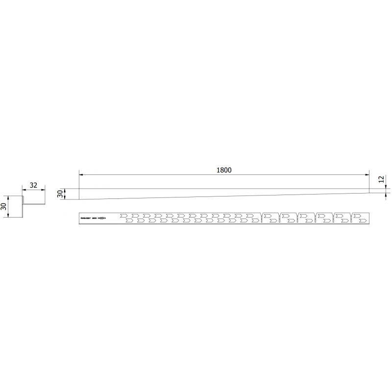 Mexen Line-B listwa spadkowa podłogowa 180 cm prawa, złota szczotkowana - 185501180R
