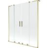 Mexen Velar L Duo parawan nawannowy 2-skrzydłowy rozsuwany 160 x 150 cm, transparent, złoty szczotkowany - 896-160-003-02-55