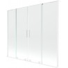 Mexen Velar L Duo parawan nawannowy 2-skrzydłowy rozsuwany 170 x 150 cm, transparent, biały - 896-170-003-02-20