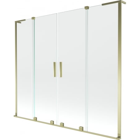 Mexen Velar L Duo parawan nawannowy 2-skrzydłowy rozsuwany 200 x 150 cm, transparent, złoty - 896-200-003-02-50