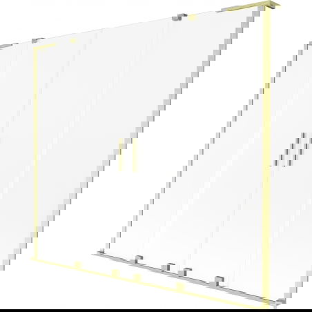 Mexen Velar L Duo parawan nawannowy 2-skrzydłowy rozsuwany 200 x 150 cm, szron, złoty szczotkowany - 896-200-003-32-55