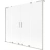 Mexen Velar L Duo parawan nawannowy 2-skrzydłowy rozsuwany 200 x 150 cm, szron, nikiel szczotkowany - 896-200-003-32-97