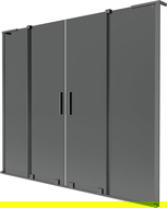 Mexen Velar L Duo parawan nawannowy 2-skrzydłowy rozsuwany 170 x 150 cm, grafit, gun metal - 896-170-003-42-95