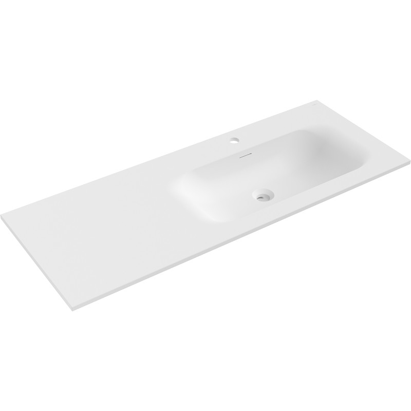 Mexen Vela umywalka wpuszczana w blat prawa 121 x 46,5 cm, biała mat - 25231201P