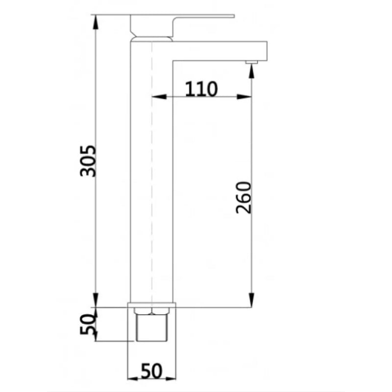 Mexen Cube bateria umywalkowa wysoka, chrom - 72910-00