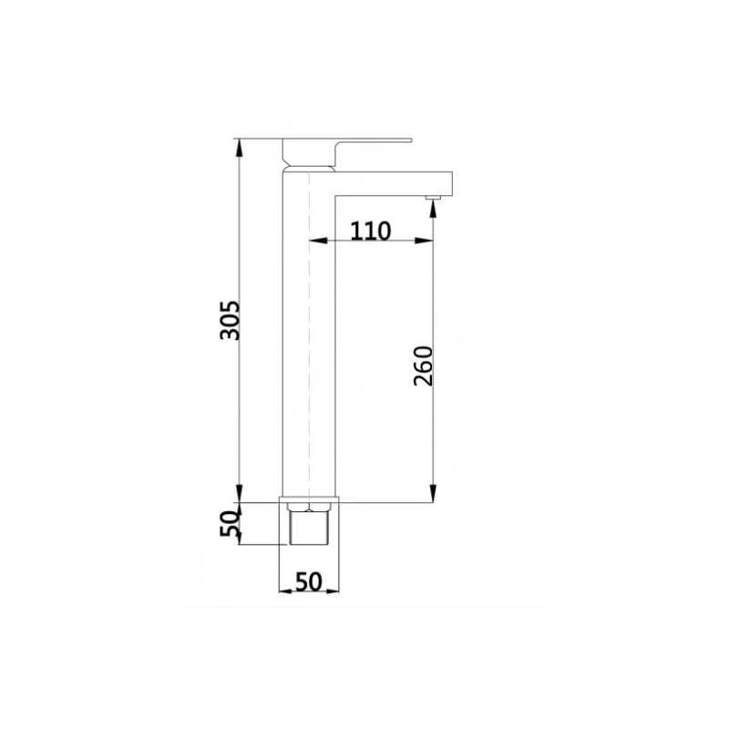 Mexen Cube bateria umywalkowa wysoka, czarna - 72910-70