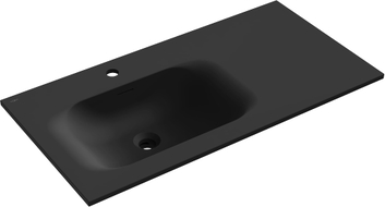 Mexen Vela umywalka wpuszczana w blat lewa 91 x 46,5 cm, czarny mat - 25239071L
