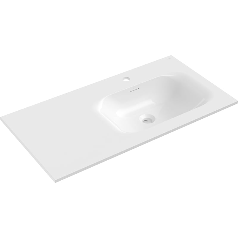 Mexen Vela umywalka wpuszczana w blat prawa 91 x 46,5 cm, biała połysk - 25239000P