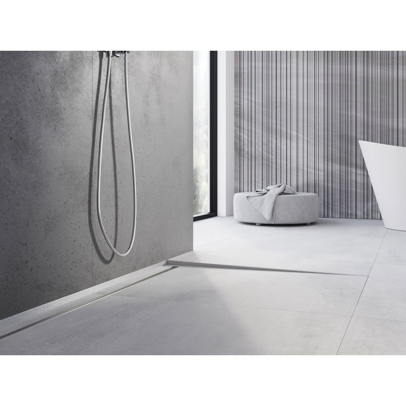 Mexen Line-B listwa spadkowa podłogowa 120 cm prawa, inox - 181001120R