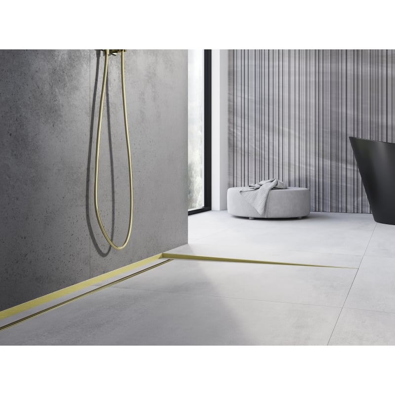 Mexen Line-B listwa spadkowa podłogowa 180 cm prawa, złota szczotkowana - 185501180R