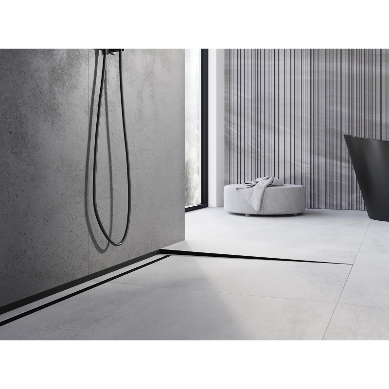 Mexen Line-B listwa spadkowa podłogowa 180 cm prawa, czarna - 187001180R