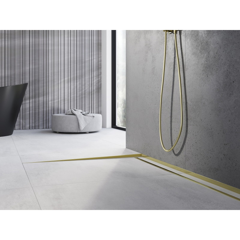 Mexen Line-B listwa spadkowa podłogowa 120 cm lewa, złota - 185001120L