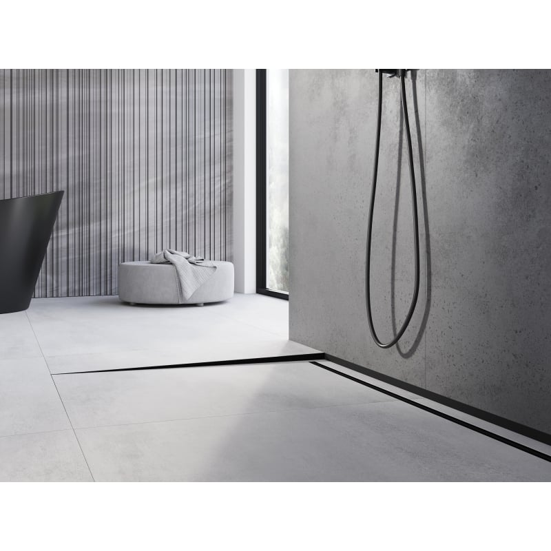 Mexen Line-B listwa spadkowa podłogowa 120 cm lewa, czarna - 187001120L
