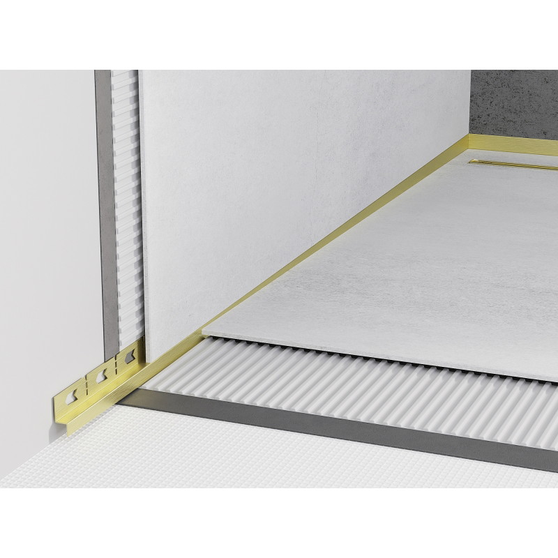 Mexen Line-B listwa spadkowa przyścienna 120 cm lewa, złota szczotkowana - 185502120L