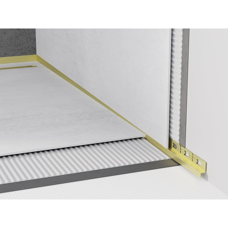 Mexen Line-B listwa spadkowa przyścienna 180 cm prawa, złota szczotkowana - 185502180R
