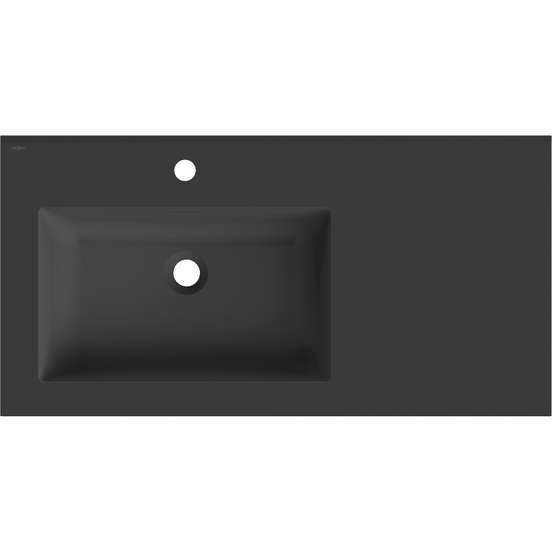 Mexen Otis umywalka wpuszczana w blat lewa 91 x 46,5 cm, czarna mat - 25189071L