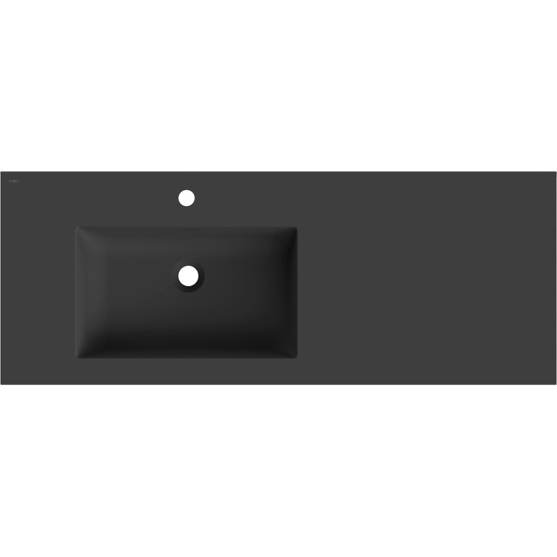 Mexen Otis umywalka wpuszczana w blat lewa 121 x 46,5 cm, czarna mat - 25181271L