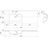 Mexen Otis umywalka wpuszczana w blat lewa 121 x 46,5 cm, czarna mat - 25181271L