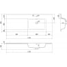 Mexen Otis umywalka wpuszczana w blat prawa 121 x 46,5 cm, czarna mat - 25181271P