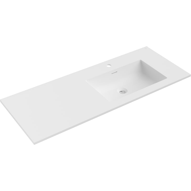 Mexen Otis umywalka wpuszczana w blat prawa 121 x 46,5 cm, biała mat - 25181201P