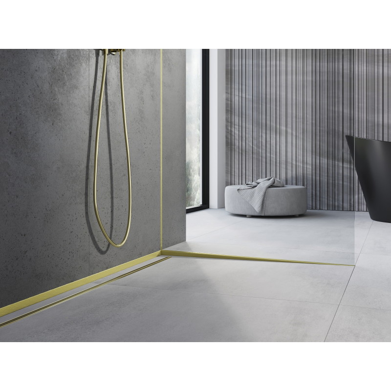 Mexen Line-B listwa spadkowa do szkła 120 cm prawa, złota szczotka - 185504120R